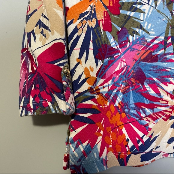 Rafaella Multicoloured Abstract Print Cotton Cardigan - Medium - Picture 5 of 8